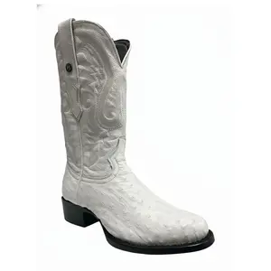 Bota Vaquera Avestruz Blanca TMX208069