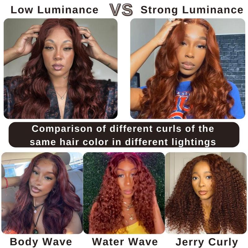 UNice Glueless Reddish Brown Body Wave Wig Byebye Slip Pre-cut 7x5 HD Lace Closure Human Hair Wigs with Bleached Knots Friendly for Beginner