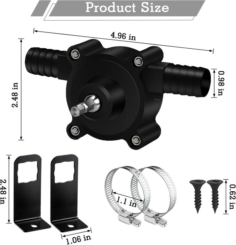 VAYWET Electric Drill Pump, Handheld Drill Self-Priming suction Liquid Transfer Pumps Portable Multi-scenario Liquid Extractor Pump Garden Outdoor Hose Industrial Hardware Heavy Duty Pipe Parts Diaphragm Pump Water Gasoline Oil Diesels Fluid Quick Pumping