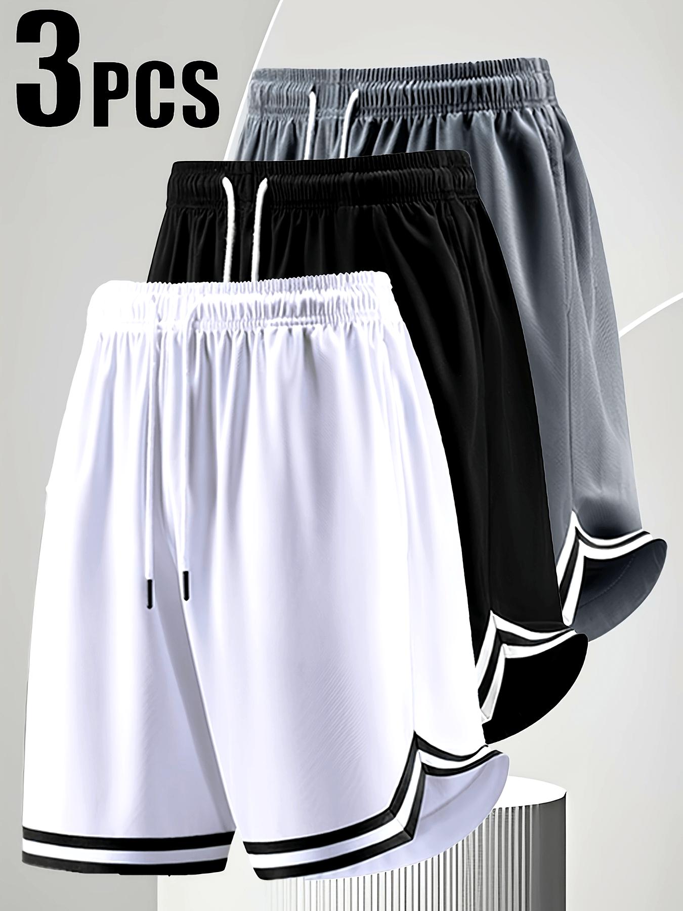 Men’s three-piece shorts set, comfortable and breathable, casual design, solid color, regular fit, drawstring waist, suitable for sports and everyday wear