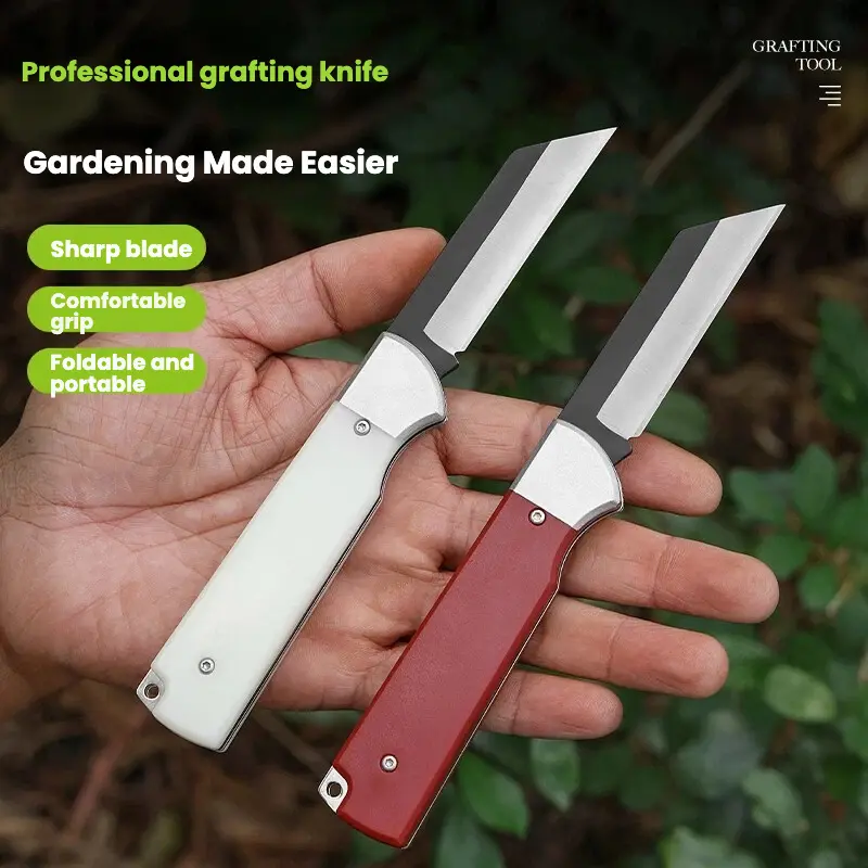 【June Selection】OesenX Professional Garden Grafting Knife 18cm 7.09 inch Folding Budding Knife with 6.7cm 2.64 inch Razor Sharp Blade Premium Plant Splicing Pruning Tool Tree Nursery Bark Peeling Fruit Floral Cutting Pocket Utility Cutter Tool