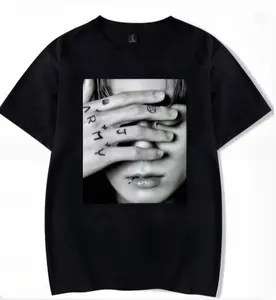 Vintage T-Shirt Jungkook Graphic T-Shirt Oversized Tops Gothic Womens T-Shirt Kpop Aesthetic Goth Fashion Streetwear Tops Tees