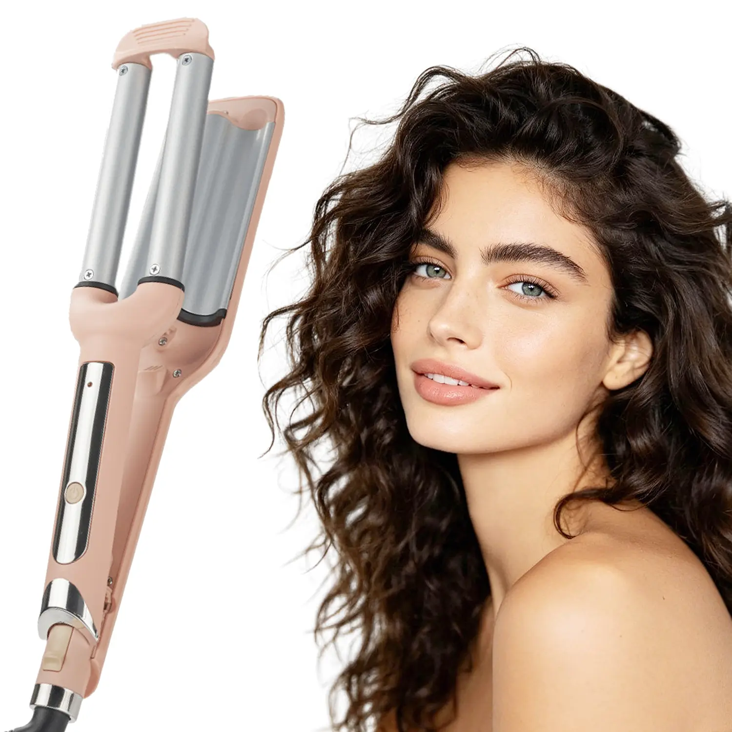 3 Barrel Curling Iron - Fast-Heating Triple Barrel Waver Hair Tool, Deep Wave Crimpers, Portable Easy to Use Curlers & Straighteners for Smooth Daily Curly Hair Styling, Beauty Products, Crimped Hair