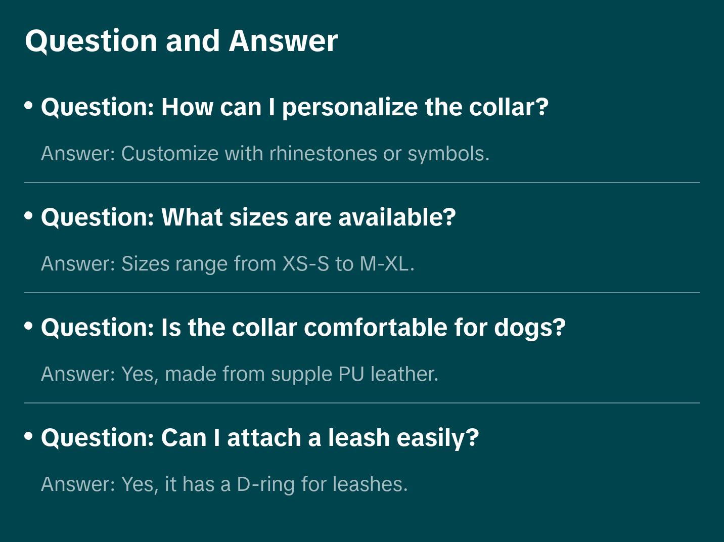 ALPHABET Shine Personalized Handmade PU Leather Dog Collar