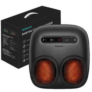 2026 Upgraded Nekteck Foot Massager with Heat, Electric Shiatsu Foot Massage Machine, Improves Blood Circulation, Relieves Plantar Fasciitis & Neuropathy, 3 Adjustable Intensities, Valentine’s Day Gifts for Men & Women