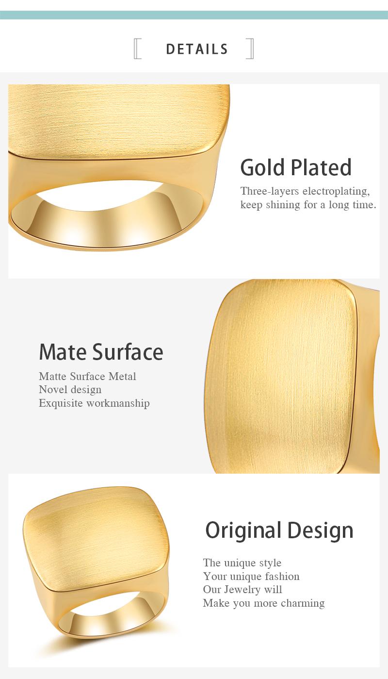 Aprilery Velvety Lookin Chunky Hypoallergenic Square Signet Statement Ring for Women Modern Edge Big Bold Costume Jewelry Lightweight Construction Versatile Elegance Everyday Wear Anti-tarnish