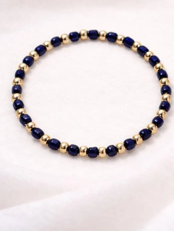 Protect Your Pulse Bracelet with Alternating Sapphire and 14k Gold Beads