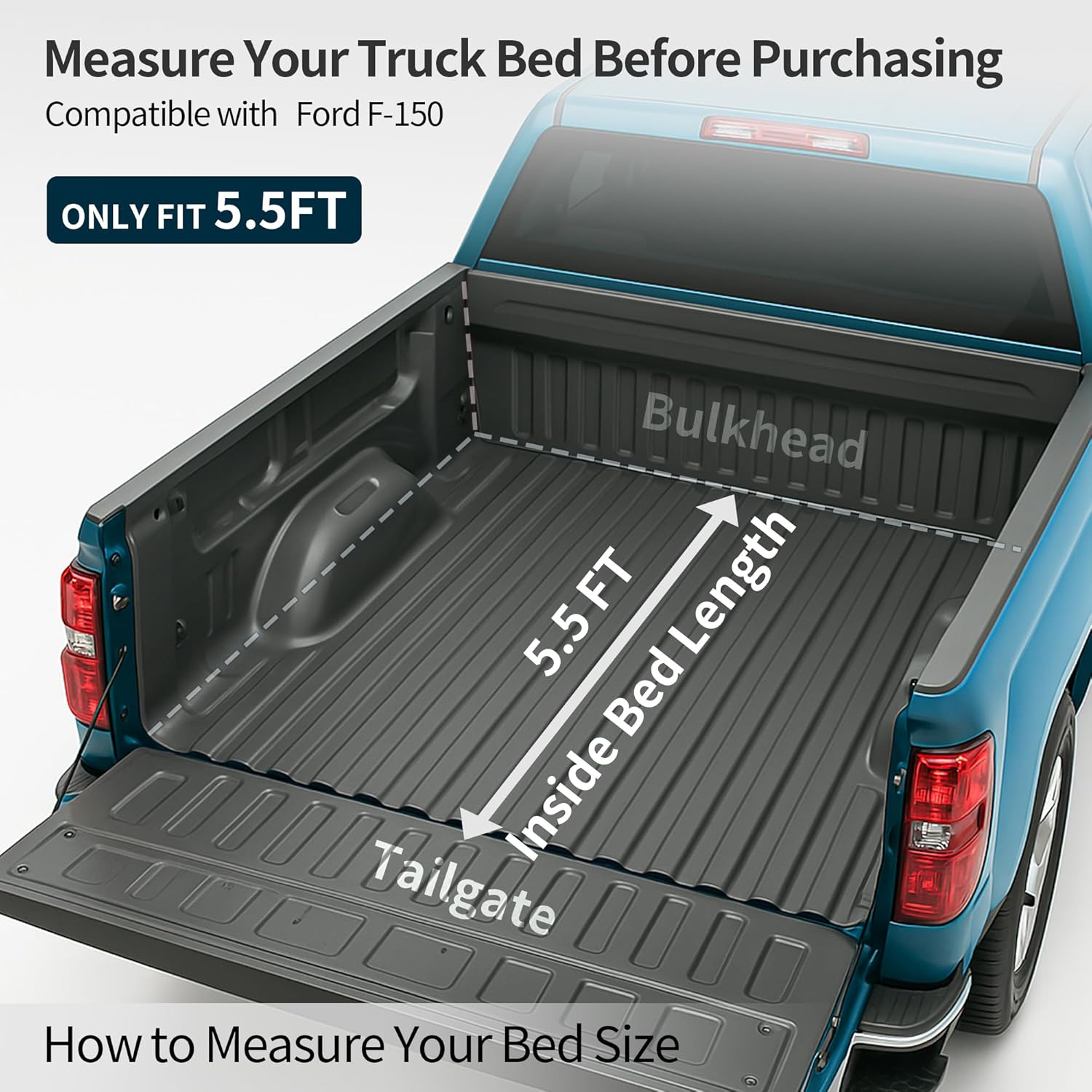 5.5 Ft Hard Bed [Fits 2015-2026 Ford F-150] Hard Quad Fold Truck Bed Tonneau Cover