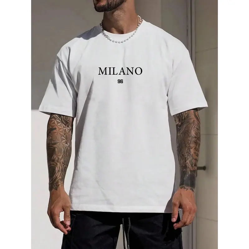 Men's Letter Print Drop Shoulder Sleep Tee, Casual Short Sleeve Round Neck Sleep Top for Daily Home Wear, Sleepwear All Season Loungewear for Men, Crewneck, Menswear, Homewear, Everyday Loungewear