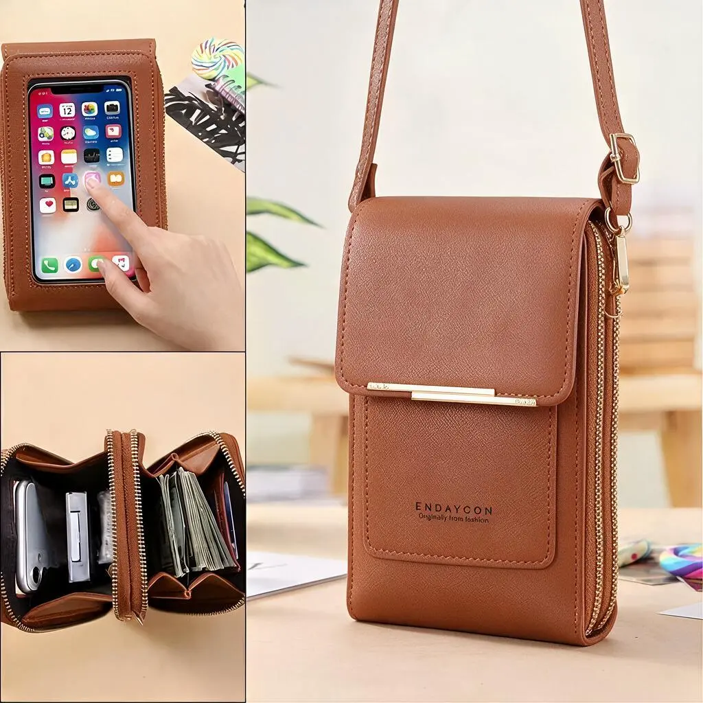 Touchscreen Sensitive Phone Bag with Multiple Colors, Use Phone Without Taking It Out, Clear Window Crossbody Purse with 3 Card Slots & Secure Dual Zipper Wallet,backpacks for school,cute backpacks for school,bookbag,school backpack