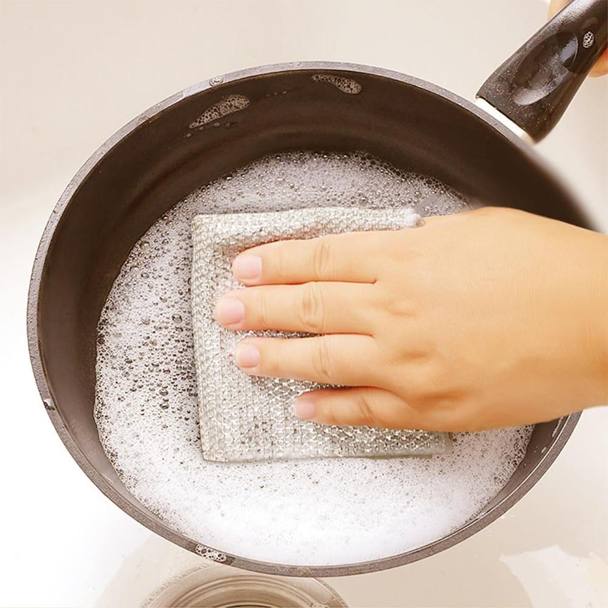 12 Pcs New Upgrade Steel Wire Dishcloth,Non Scratch Wire Dishcloth for Wet and Dry Use,Powerful Cleaning Non-Scratch Wire Dishcloth Rag for Cookware, Sinks, Dishes, Stove Tops