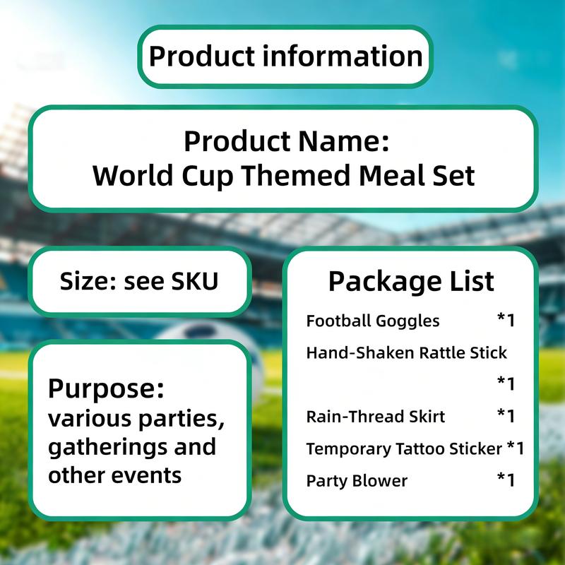 2026 World Cup Fan Gear Set Handheld Stick Whistle Cheerleader Skirt Eye Props Raincoat Fun Props for Fans Complete Set for Football Matches