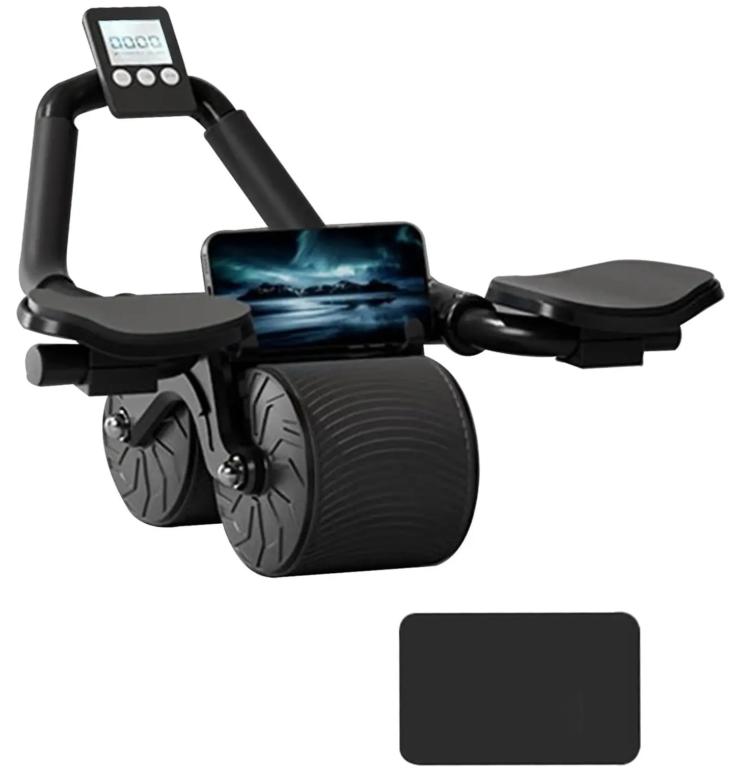 TekDeals Automatic Rebound Elbow Support Abdominal Wheel - Abs Workouts Equipment, Core Strengthening Trainer for Abdominal Exercise Ab Training, Wheel Ab Training, 16x15x9 in Fits Tight Home Spaces, Great for All Fitness Levels, Compact, Gym Stuff, Ab Ro
