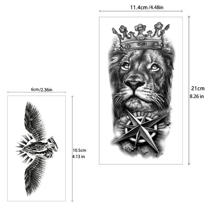 32-Sheet Real Looking Temporary Tattoos Stickers, 12 Sheet Black Tiger Lion Wolf Totem Adult Tattoos Temporary,20 Sheet Small Size Fake Tattoos Men Christmas Gift sticker tattoo sleeve