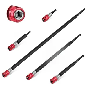 Magnetic Screwdriver Bit Holder Set: 5-Piece 1/4 Inch Hex Shank Quick Release Extension Adapter |             Super Straight Durable CR-V Steel |             Universal Fit for Impact Driver Bits |             2", 4", 6", 12", 17" Long,  Tool Accessories