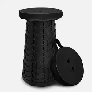 Portable Folding Stool Telescopic Camping Chair Adjustable Height Outdoor Fishing Seat Lightweight Retractable Plastic Stool Travel Hiking Picnic Queue Compact Carry Seat