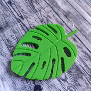 monstera plant leaf coaster - resin epoxy