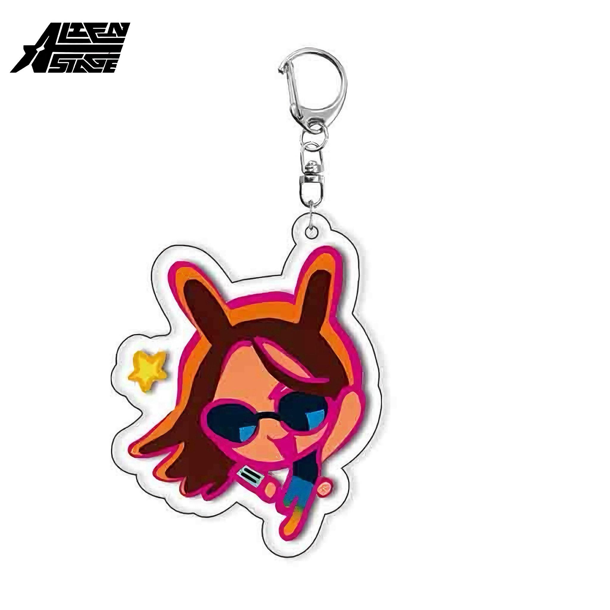 Alien Stage Stained Glass Keychain Set (6pcs) - Limited Korea Rabbit Cafe Collection, Cute Backpack Gift, alnst merch, figure