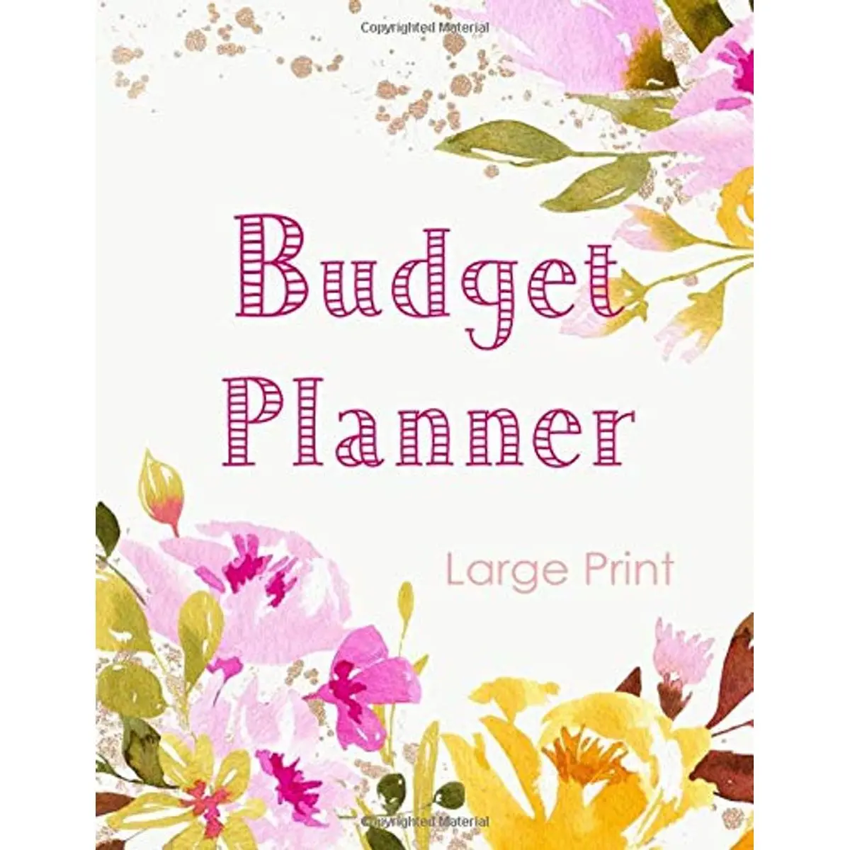Budget Planner Large Print: Expenses & Bills Organizer for personal finance management : Yearly , Monthly , Weekly Planner & Undated Calendar for 12 months : sweet flower watercolor cover Paperback – Organizer, February 26, 2020
