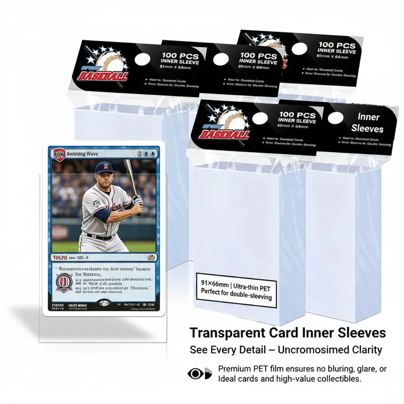 500Pcs Ultra Clear Card Sleeves 67x94mm Soft Protector for Collectible Sports Trading Cards standard Toploader