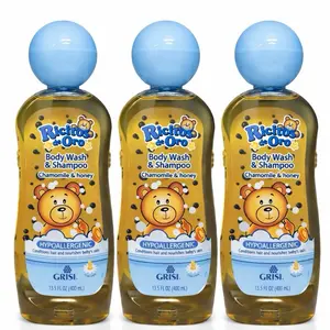 3Pk Ricitos de Oro Chamomile & Honey Shampoo 13.5 Fl Oz with Natural Extract Gentle Cleansing for All Hair Types No Harsh Chemicals Tear Free Nourishing Haircare