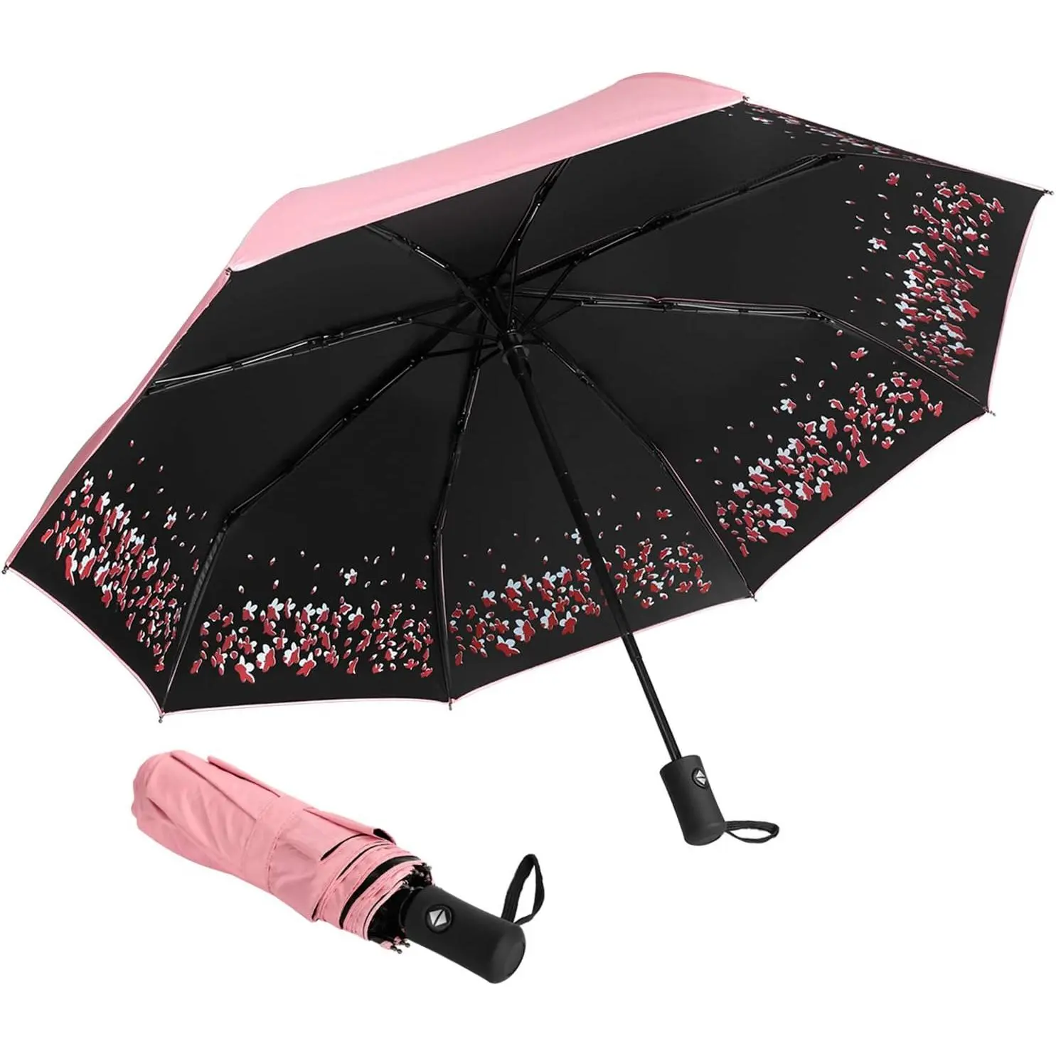 Sun Umbrella-Auto Open Close Folding Rain Umbrella, Travel Women Parasol Automatic Umbrellas