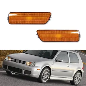 2PCS Amber Lens Front Bumper Side Marker Light Housings Kit For VW MK4 Golf R32 GTI Jetta Cabrio Replace OEM : 1JM945071 1J0945071A 1J0945071B 1JM945072 1J0945072A 1J0945072B