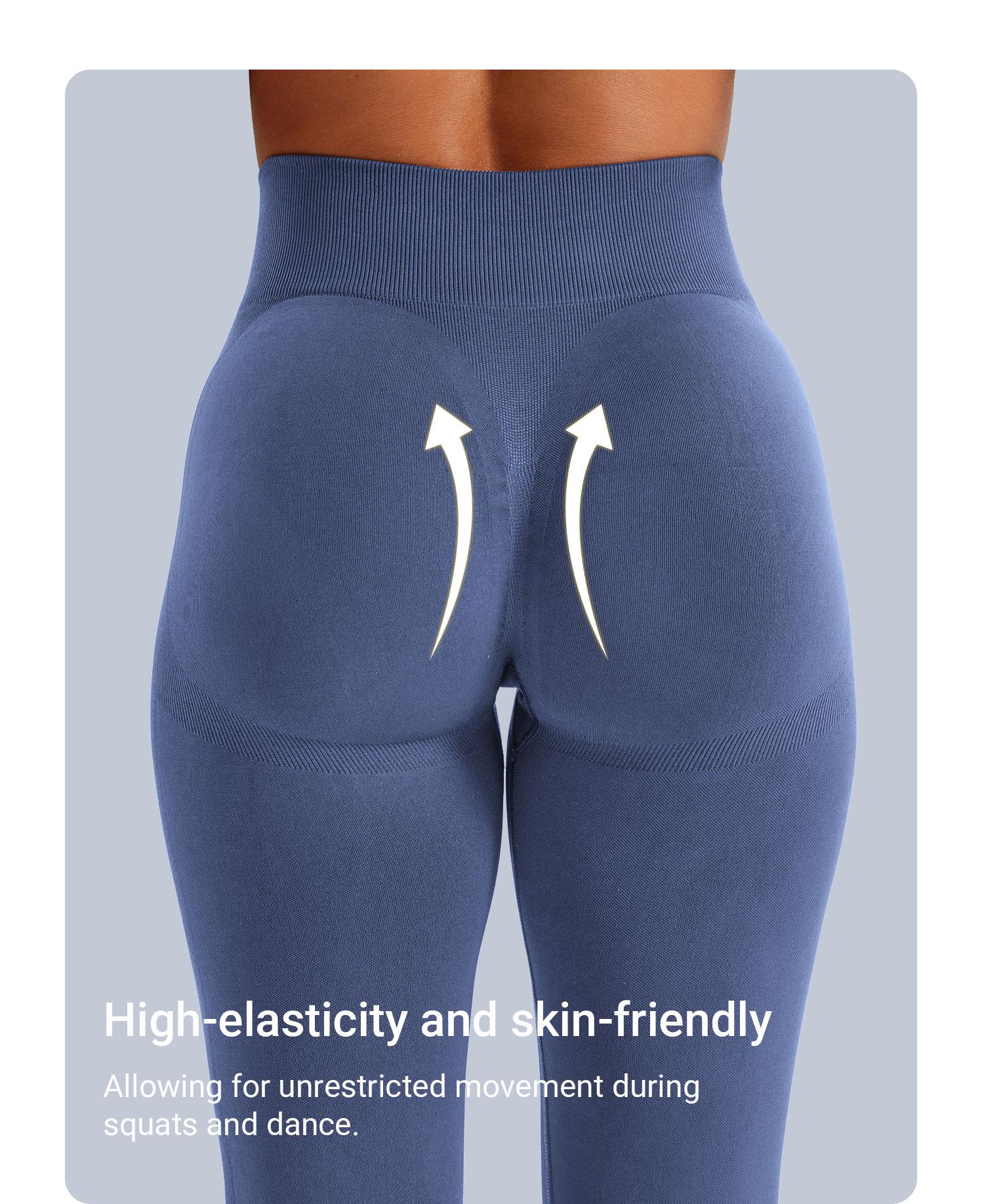 YEOREO High Waist Flare Yoga Pants Women Workout Leggings with Pockets Hidden Scrunch Butt Lifting Seamless Gym Wear Athleisure Bottoms Athletic Stretchable