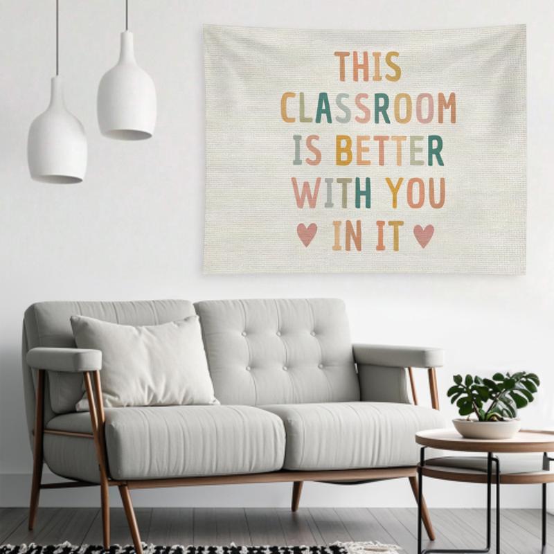 Boho Classroom Decor for Teacher, Cute Neutral Classroom Must Haves Wall Decor, Welcome Sign Canvas Banner Wall Hanging Banner Flag, Back To School Wall Flags for Nursery Classroom Teacher, This Classroom Is Better With You In It 30x20 inch