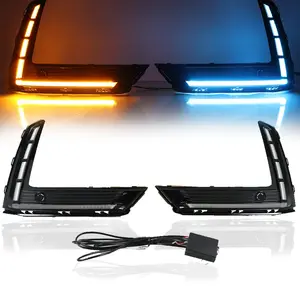 Garvee Daytime Running Light DRL for Honda CR-V 2023 2024, LED Switchback Dynamic White DRL Amber Turn Signal Light Blue Low Beam, Fog Light Assembly Fog Light Lamp Front Bumper Light