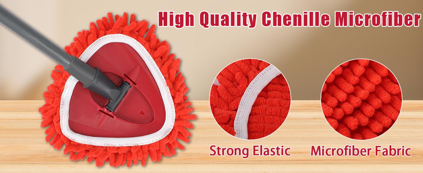 For O-Cedar EasyWring 1 Tank  System Spin Chenille Mop Replacement Heads Set Mop Heads Refills Versatile Floor Cleaning for ocedar Machine Washable