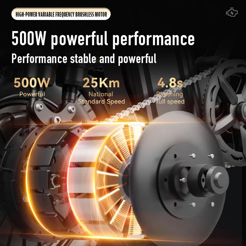 Electric Folding Bicycle 500W Motor 14-Inch Tires 48V 15Ah Battery 30-Mile Range Certified Shock Absorption Smart Urban Bike 1000W Peak Power 100KM Range Foldable with 16-Level Shock Absorption System Commuter Ebike Suspension Ebike Brakes Electric Folding Bicycle 500W Motor 14-Inch Tires 48V 15Ah Battery 30-Mile Range Certified Shock Absorption Smart Urban Bike 1000W Peak Power 100KM Range Foldable with 16-Level Shock Absorption System Commuter Ebike Suspension Ebike Brakes