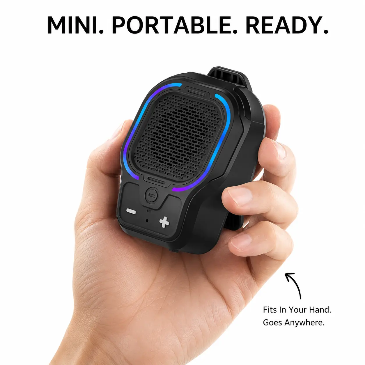Wearable Bluetooth Speaker Magnetic Clip-On Portable Wireless Speaker with HiFi Sound, ENC Mic, 3 Light Modes, Hands-Free Mini Speaker for Outdoor Work, Cycling & Hiking,back to school,back to school haul