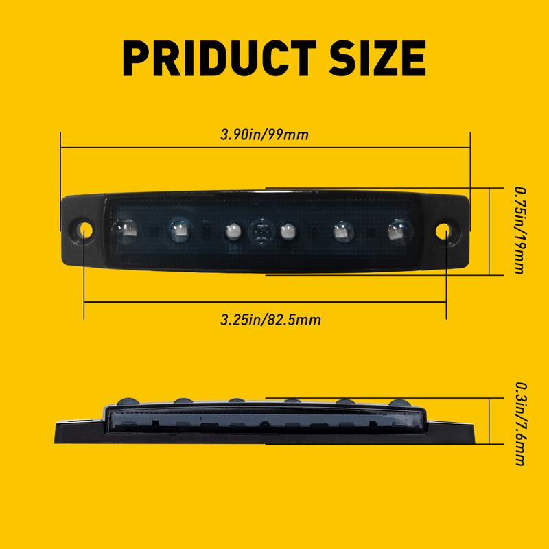 10x 3.8" Smoked Amber/Red/White/Green Side Marker Clearance Lights 6 LED for Truck Trailer