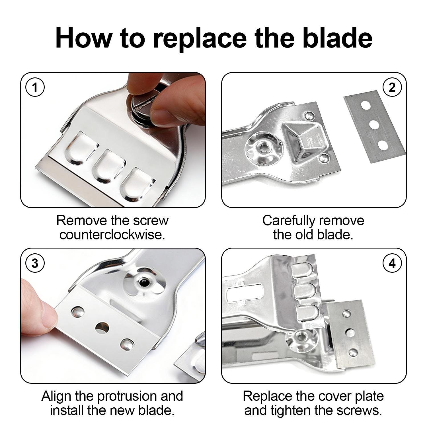 VAYWET Razor Blade Scraper Tool Stainless Steel Multifunctional Cleaning Shovel Ceramic Hob Scraper 5 Blades for Cleaning Window Cooktop Oven Glass Stove Kitchen Floor Door Sticky Residue Tile Wallpaper Decals Labels Caulk Adhesive Paint Glue Removal VAYWET Razor Blade Scraper Tool Stainless Steel Multifunctional Cleaning Shovel Ceramic Hob Scraper 5 Blades for Cleaning Window Cooktop Oven Glass Stove Kitchen Floor Door Sticky Residue Tile Wallpaper Decals Labels Caulk Adhesive Paint Glue Removal