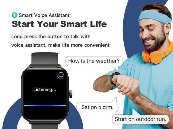 [Spring Deals] Tukio 1.69'' Touch Screen Smartwatch with Fitness Tracker Sleep Monitor Pedometer Stopwatch for Fitness Enthusiasts Holiday Gift Wearable Device