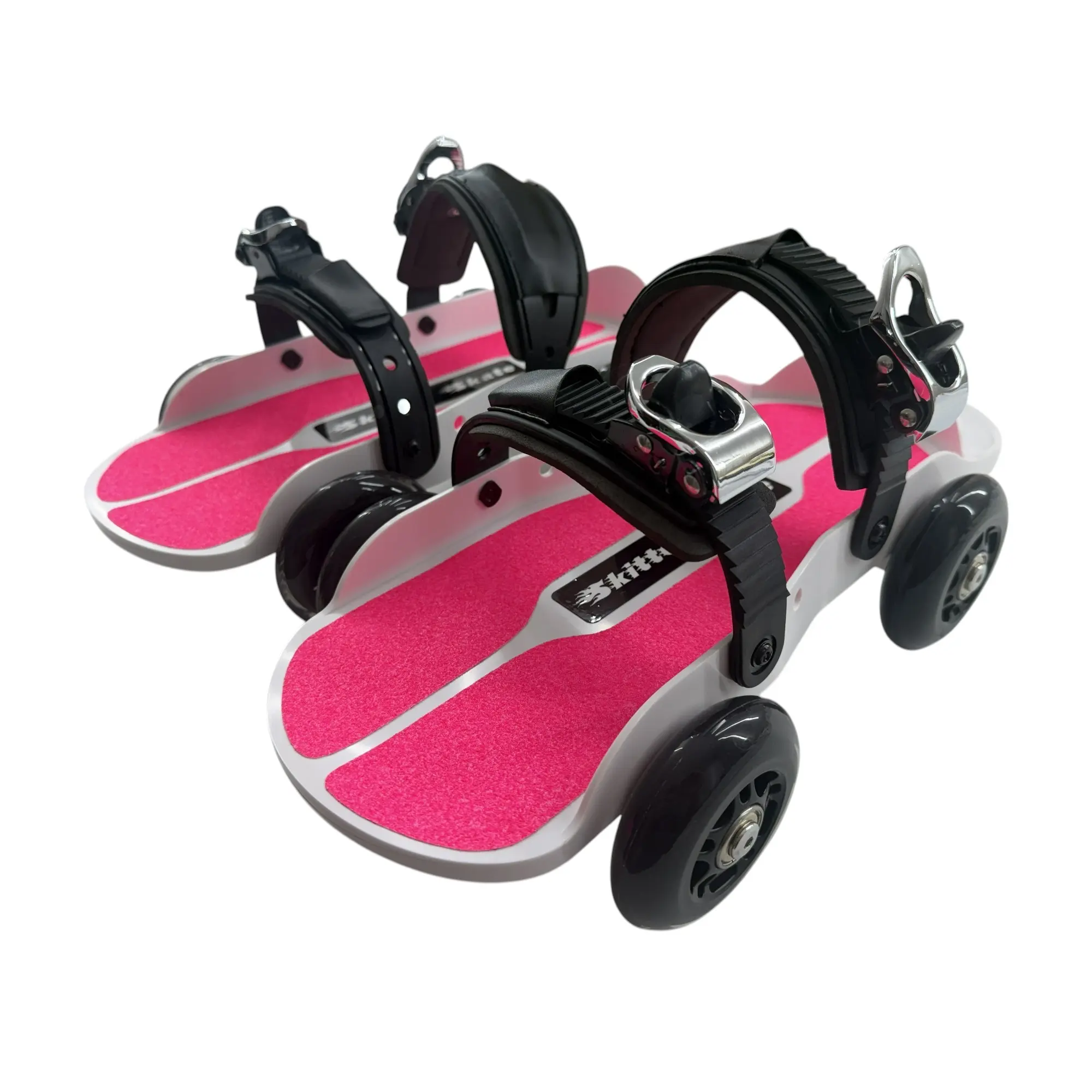 Hot Pink Strap-on Skitter Skate - Wearable Roller Skates for Shoes - Adjustable Unisex Street Skates for Indoor/Outdoor Skating