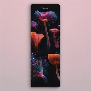 Mushy Mat Cosmic Glow Rubber Yoga Mat — Neon Mushroom Meditation Mat