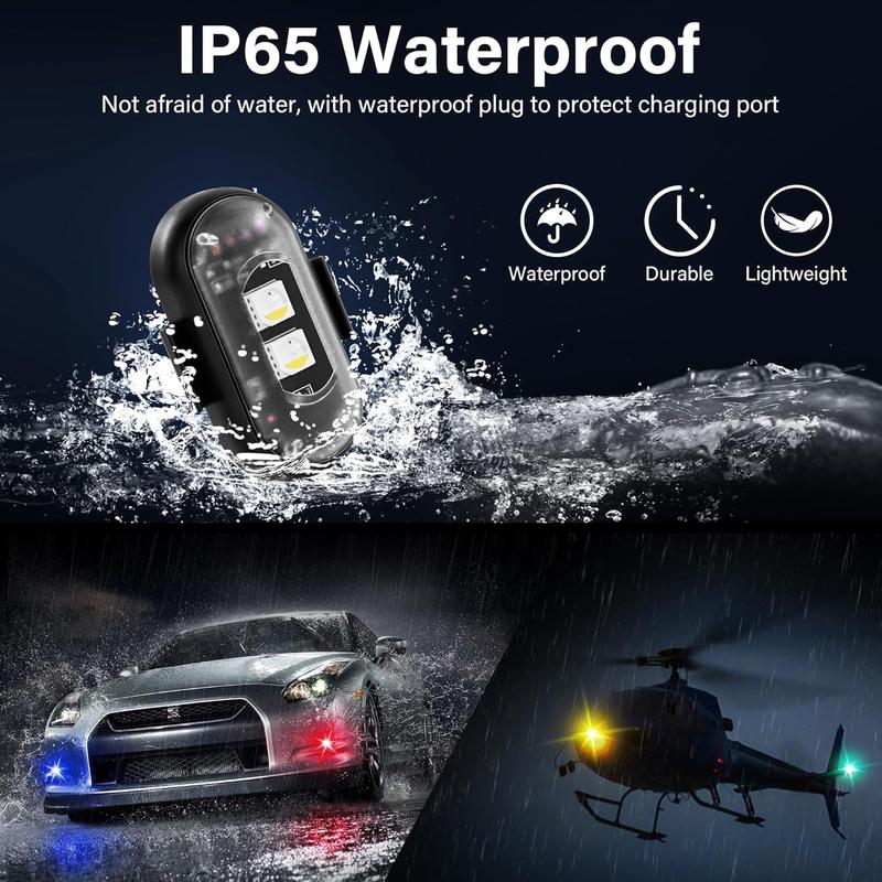 10 Models Wireless LED Lights for Car-24PCS Interior Ambient Strobe Light with Remote, USB-C 80 Hours 8 Colors IP65 Waterproof Rechargeable Underglow Light for Cars, Trucks, eBike, Motorcycle