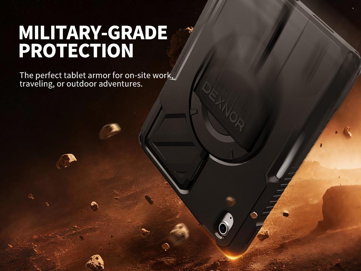 Dexnor Case for iPad (A16) 11th/10th Generation 2025/2022 (11″/10.9″),Rugged Protective Case with 360° Rotating Hand Strap& Stand & Screen Protector & Pencil Holder Shockproof Full-Body Cover Dexnor Case for iPad (A16) 11th/10th Generation 2025/2022 (11″/10.9″),Rugged Protective Case with 360° Rotating Hand Strap& Stand & Screen Protector & Pencil Holder Shockproof Full-Body Cover