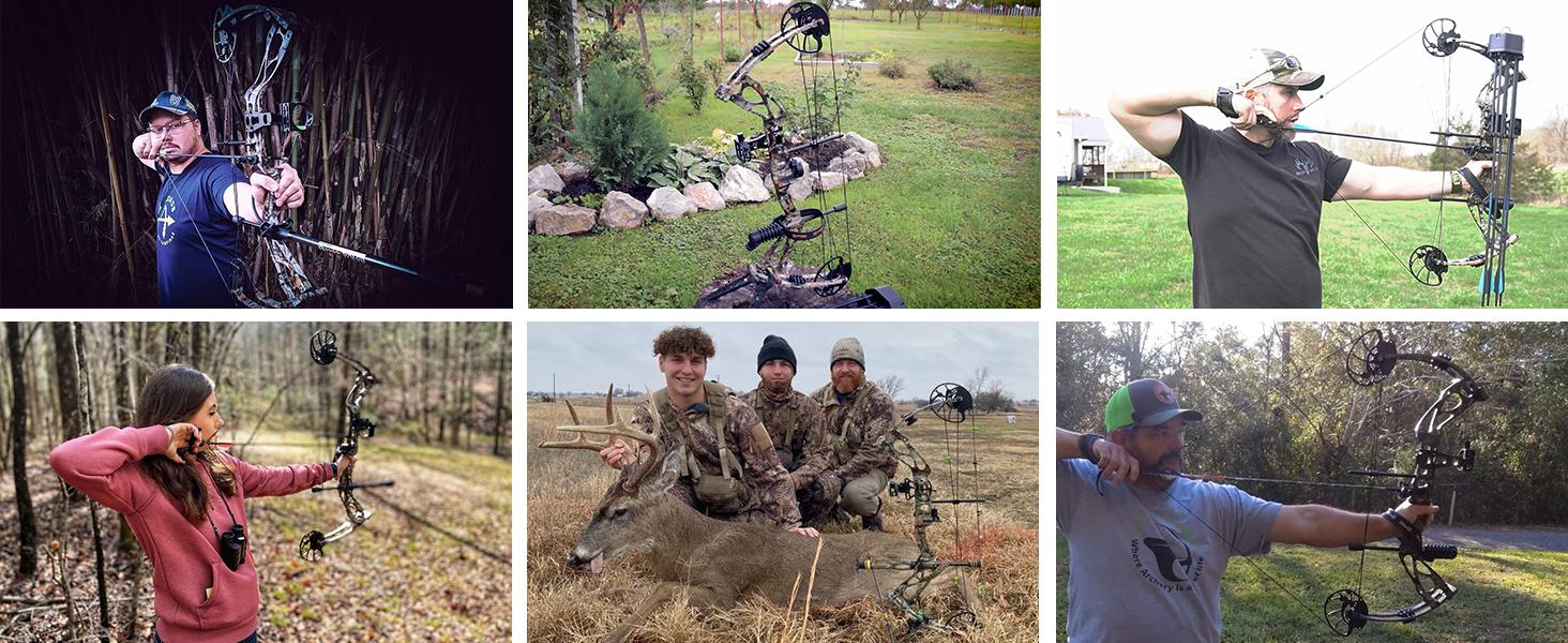 Sanlida Archery Dragon X8 RTH Compound Bow Package for Adults and Teens,18”-31” Draw Length,0-70 Lbs Draw Weight,up to IBO 310 fps,No Bow Press Needed,Limbs Made in USA,Limited Life-time Warranty (RH Only)