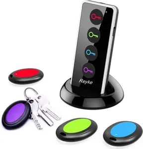 Wireless Key Finder Remote Control Finder Locator with LED Light | 131ft RC Range 4 in 1 Key Finder Locator Making Noise,80dB+ RF Item Locator Tags  Find My Keys Device Tracker for Wallet, Phone, Glasses, Pet, 1 RF Transmitter & 4 Receivers