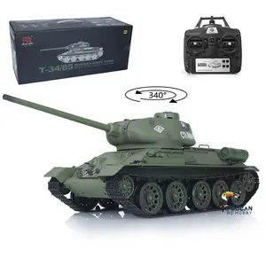 2.4G Henglong 1/16 Scale 7.0 Plastic Ver Soviet T34-85 RTR RC Tank Model 3909