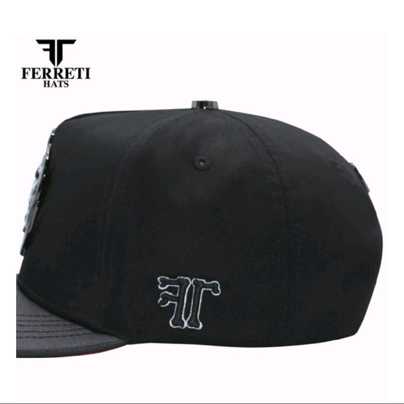 FERRETI HATS  FT130 THE SKULL black  Color Hat with Premium Material for Durability and Versatile Design