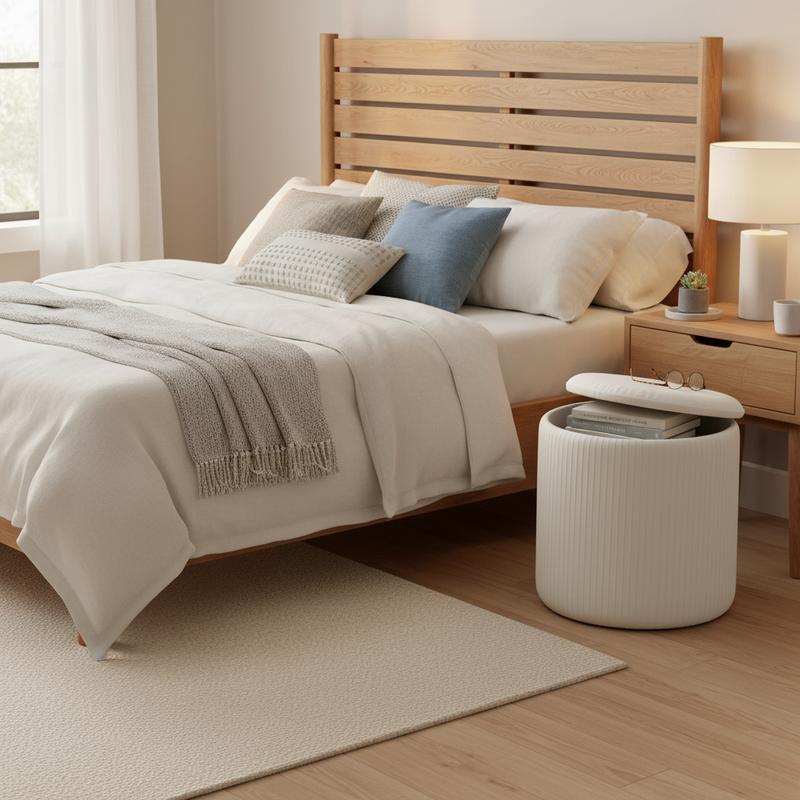 Storage Ottomans | Set of 2 | Velvet Dual-Height Design · Hidden Storage · Waterproof Top · Kid & Pet Friendly | Living Room, Bedroom, Entryway Must-Have