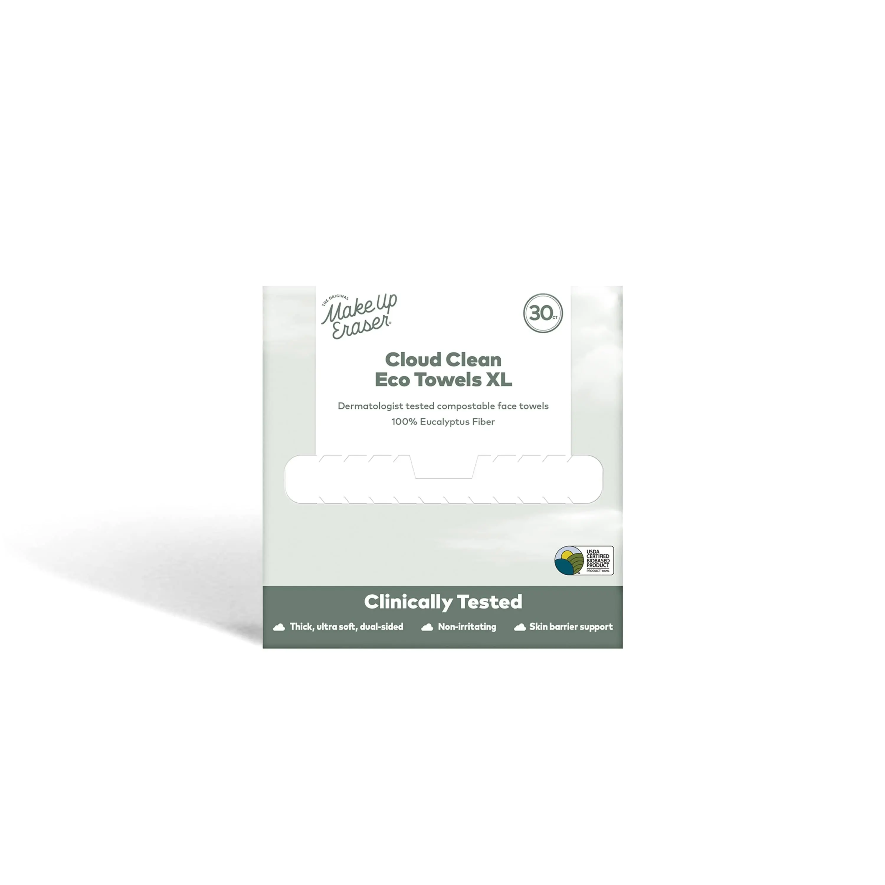MakeUp Eraser Cloud Clean Eco Towels 30ct - Biodegradable Disposable Face Towels for Sensitive Skin & Acne-Prone Skin