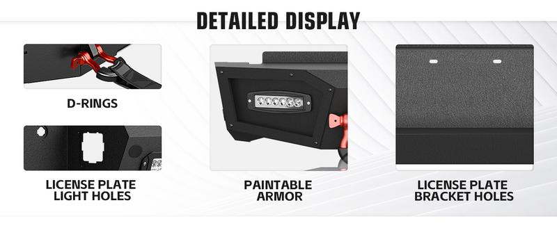 Rear Aftermarket Bumpers for Ford Compatible with 1999-2016 3rd Gen Ford F250 F350 F450