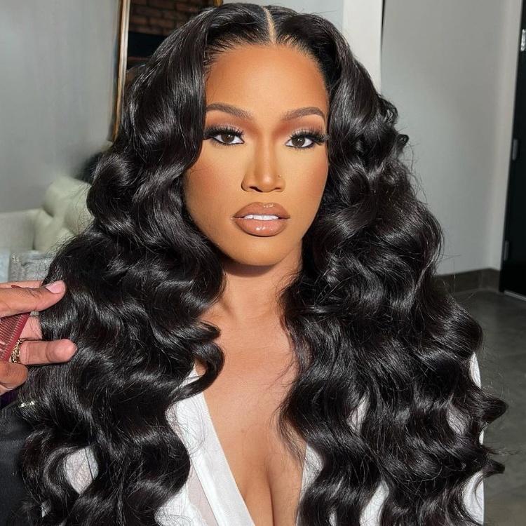 [Free Upgrade] West Kiss 250% Density Body Wave 13x6 Lace Front Wig Human Hair Pre Plucked with Natural Hairline Pre Bleached Human Hair Wig