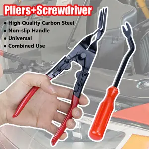 2-in-1 Car Headlight Repair Installation Tool Trim Clip Removal Pliers Van Door Panel Fascia Dash Upholstery Remover Tools Kit Multifunctional pliers