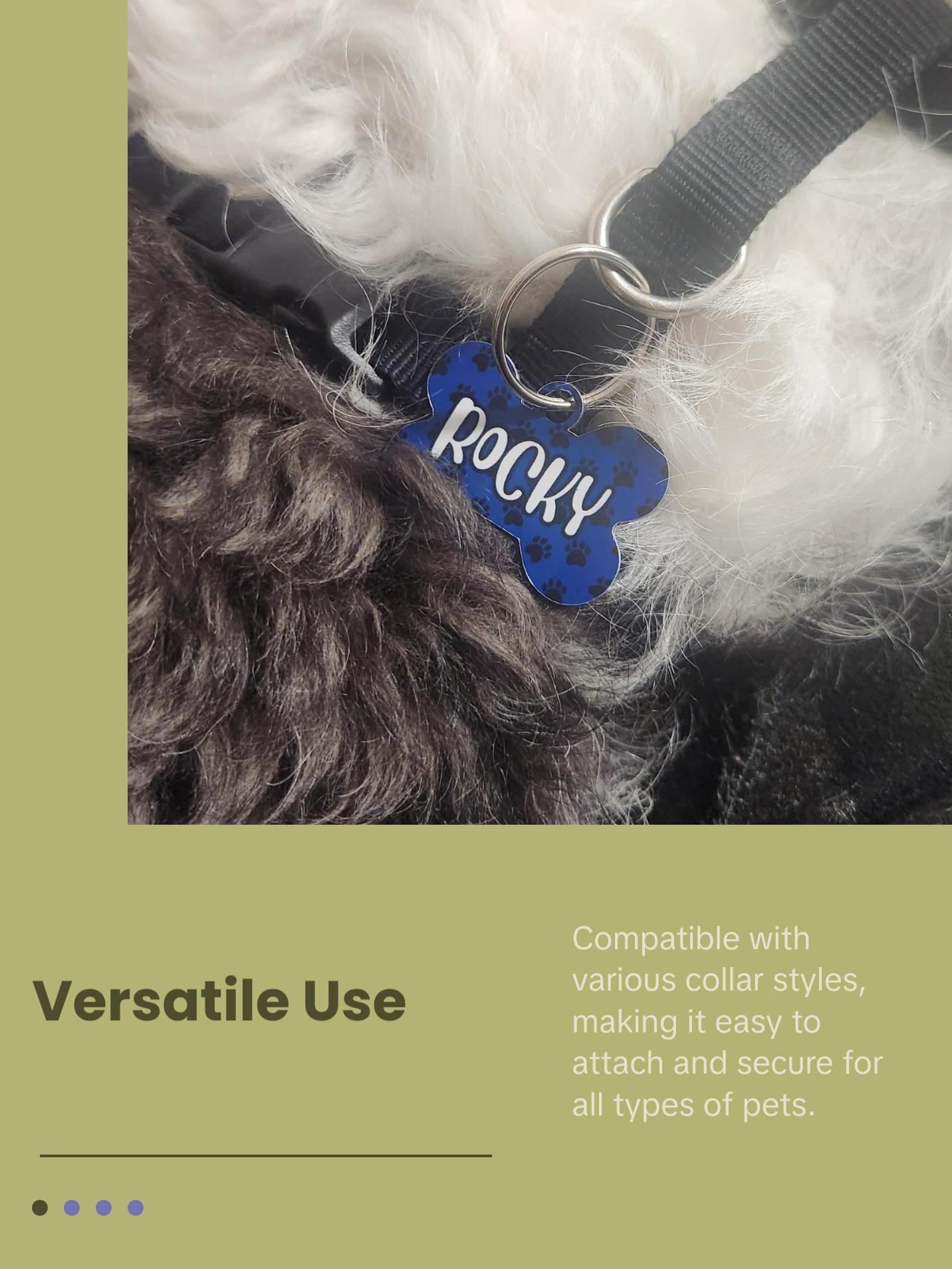 Pet Name Tag for Collar - Simple Design, Ideal for Pets, Lightweight